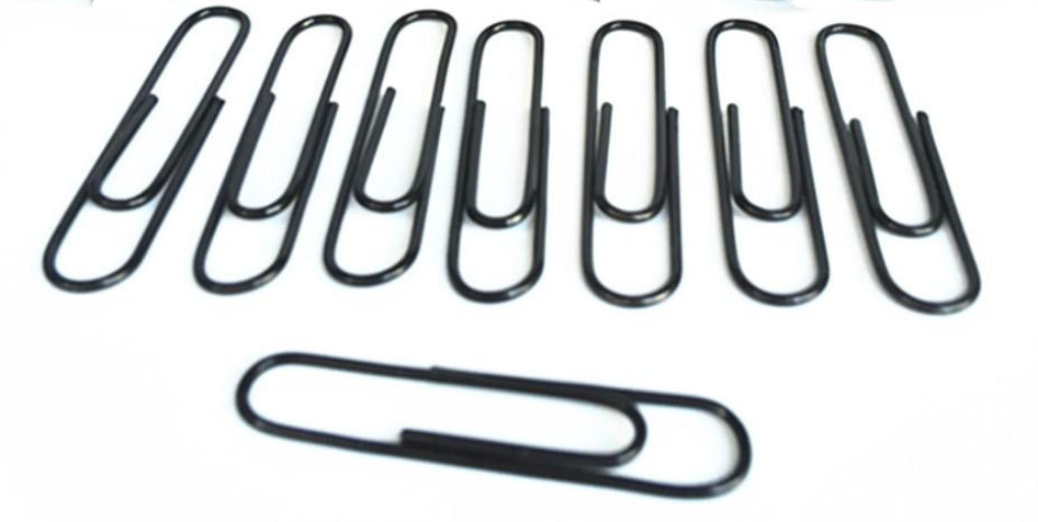 Black Paper Clips - 50mm - Pack of 10