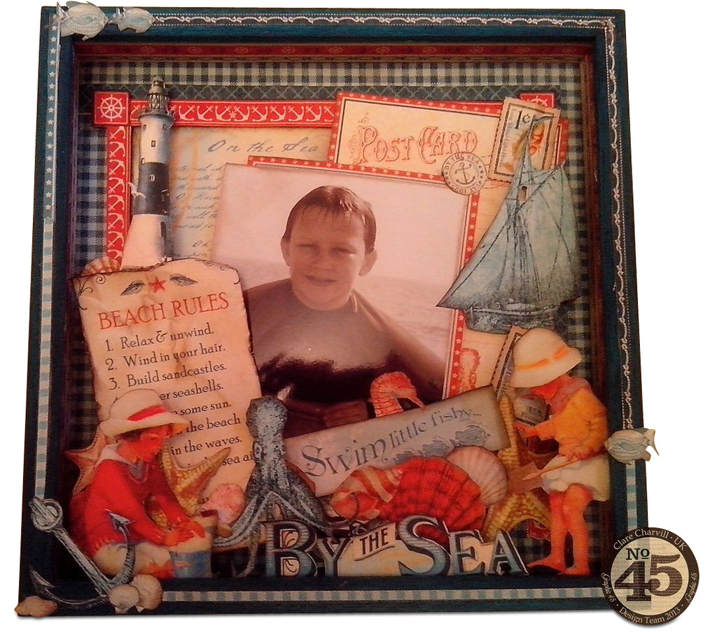 By the Sea Altered Box Frame PDF Tutorial