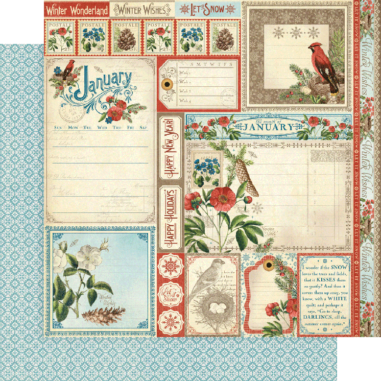 Time To Flourish January Cut Apart 12 x 12 sheet