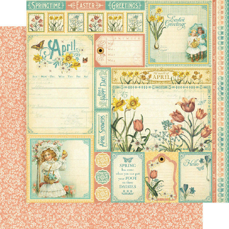 Time To Flourish April Cut Apart 12 x 12 sheet