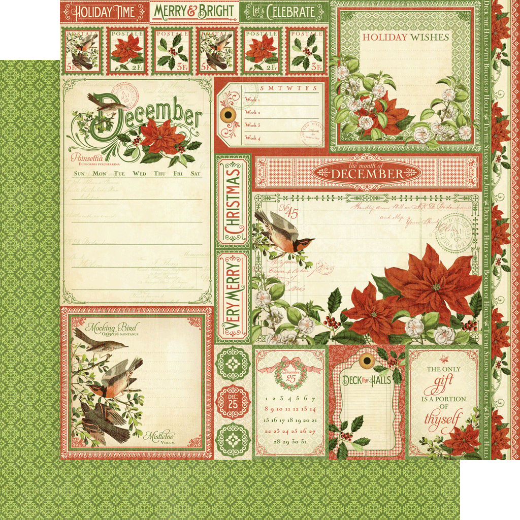 Time To Flourish December Cut Apart 12 x 12 sheet