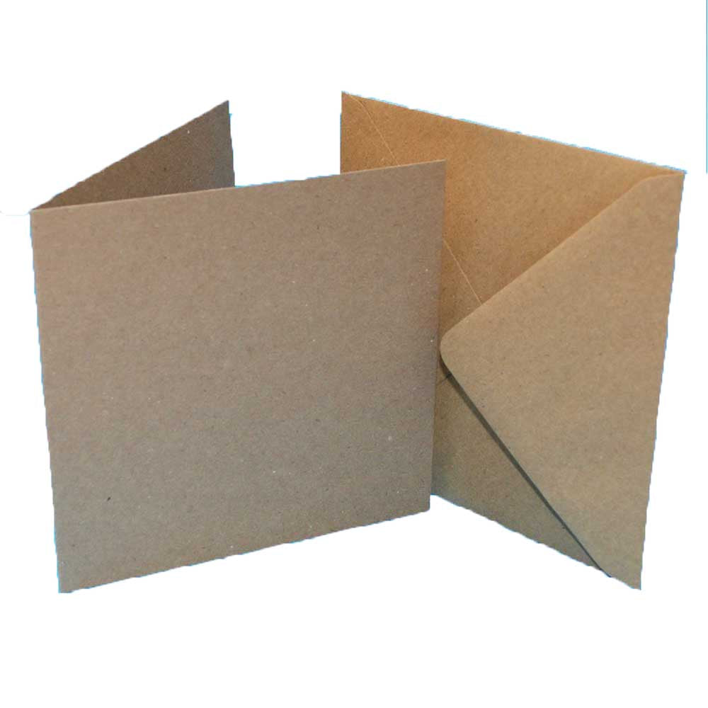 6 x 6 Card Blanks and Envelopes Kraft 50 pack