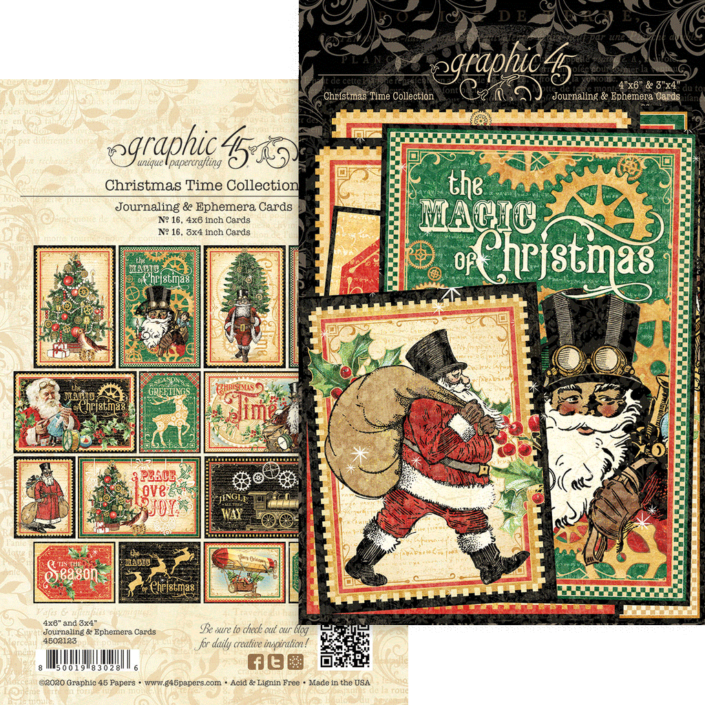 Graphic 45 Christmas Time Ephemera/Journaling Cards