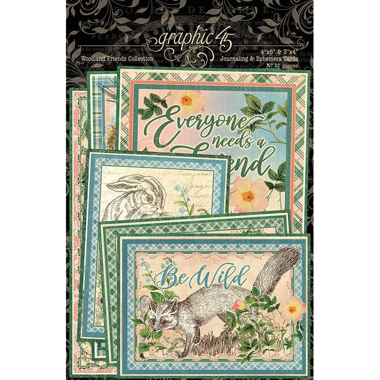 Woodland Friends Ephemera/Journaling Cards Graphic 45