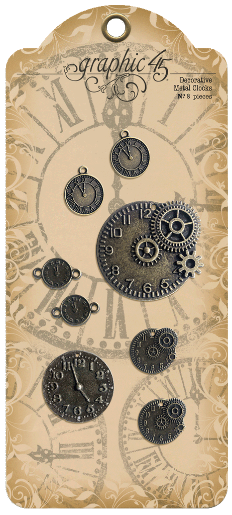 Decorative Metal Clocks Graphic 45 Staples