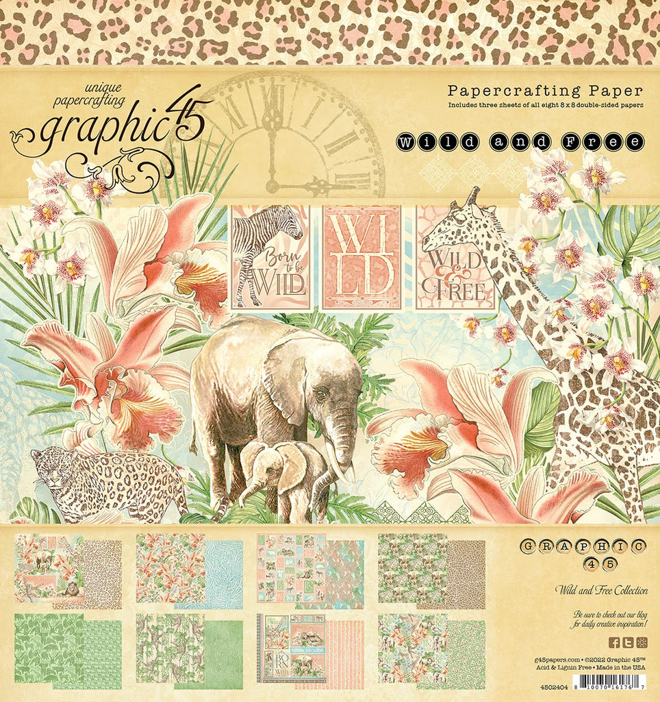 Wild and Free 8 x 8 paper pad - Graphic 45
