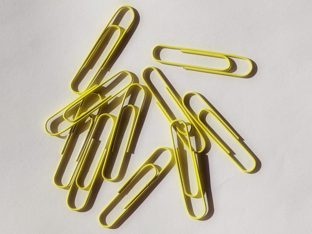 Yellow Paper Clips - 50mm - Pack of 10