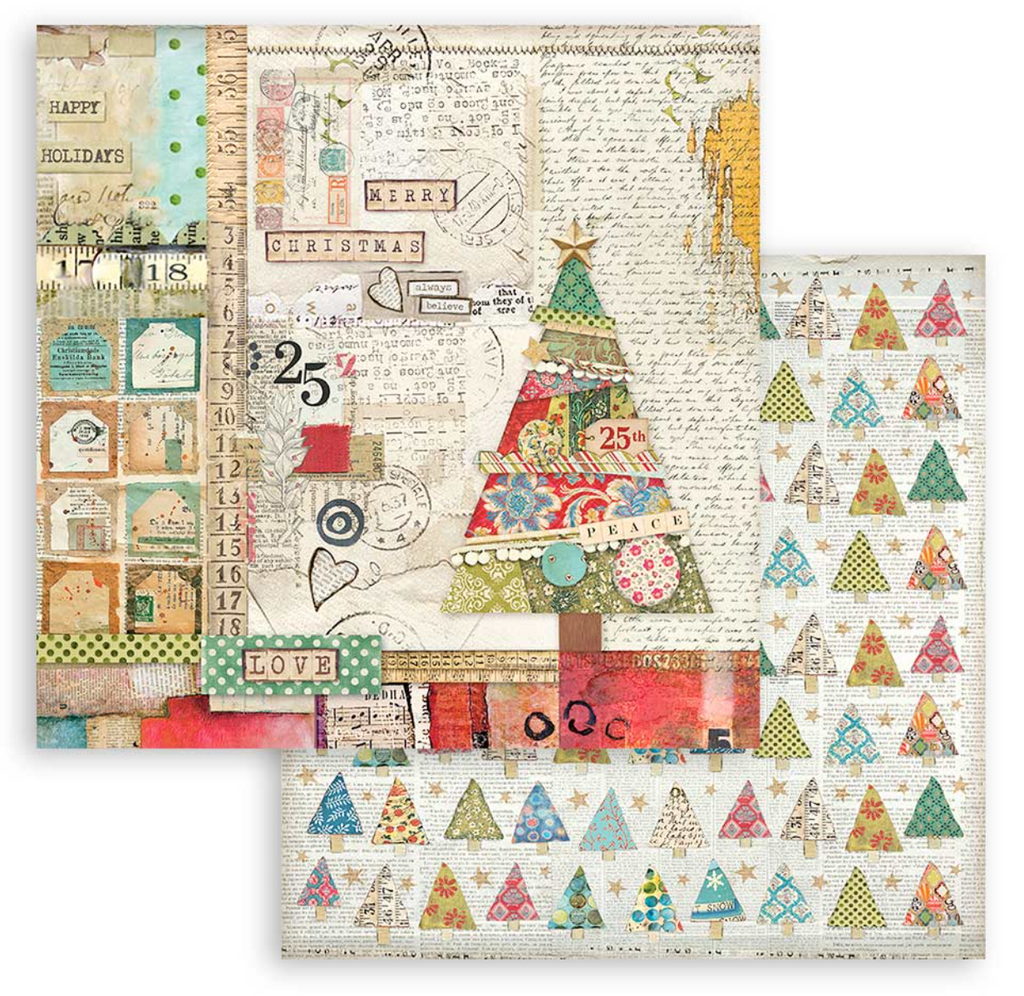 Christmas Patchwork 12 x 12 paper pad Stamperia