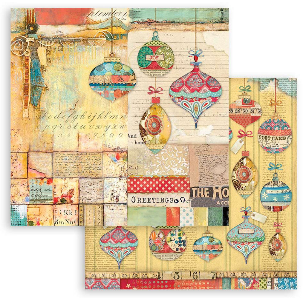 Christmas Patchwork 8x 8 paper pad Stamperia