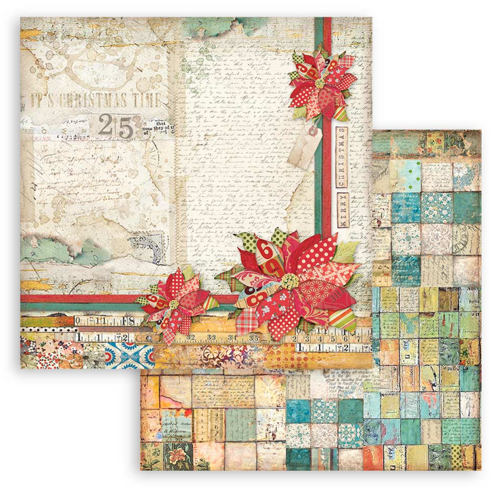 Christmas Patchwork 8x 8 paper pad StamperiaChristmas Patchwork 8x 8 paper pad Stamperia
