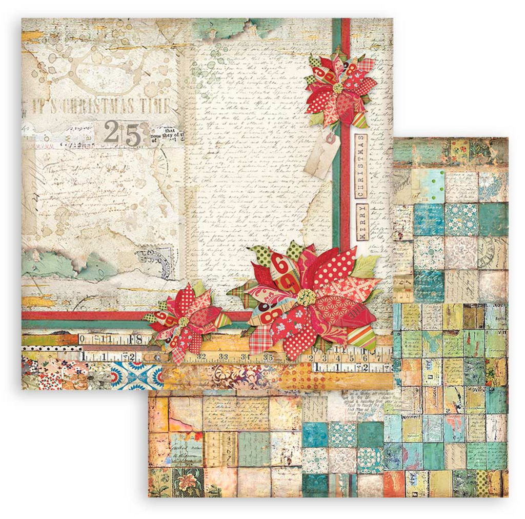 Christmas Patchwork 12 x 12 paper pad Stamperia