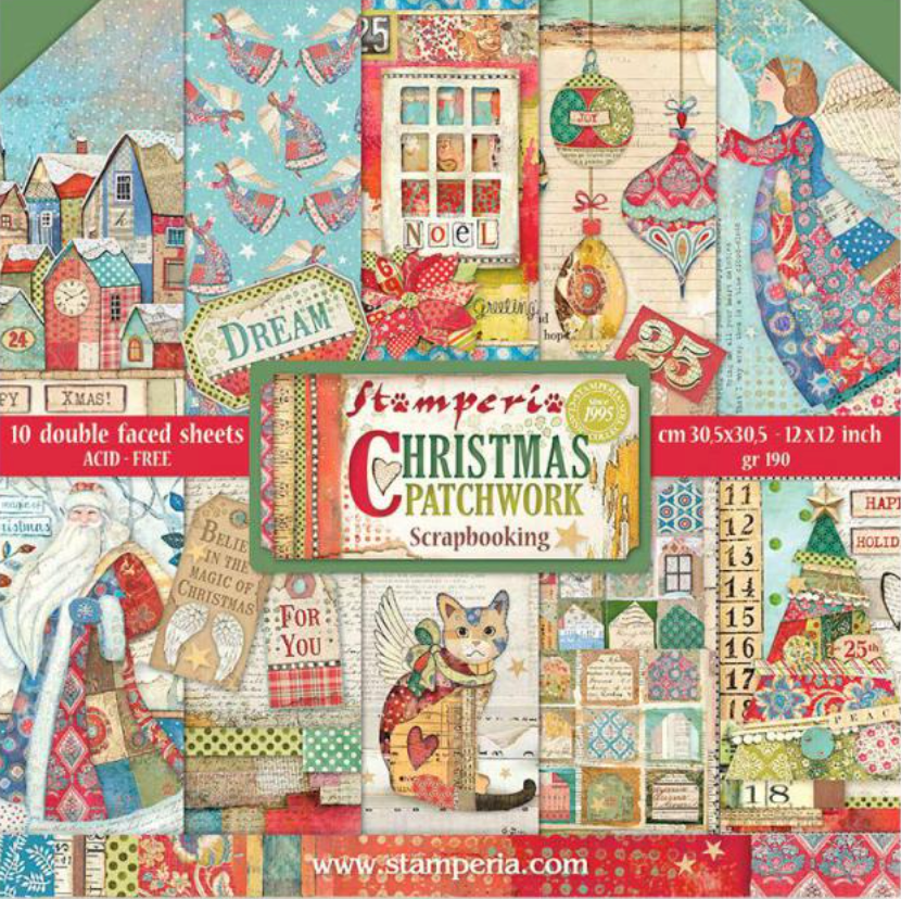 Christmas Patchwork 12 x 12 paper pad Stamperia