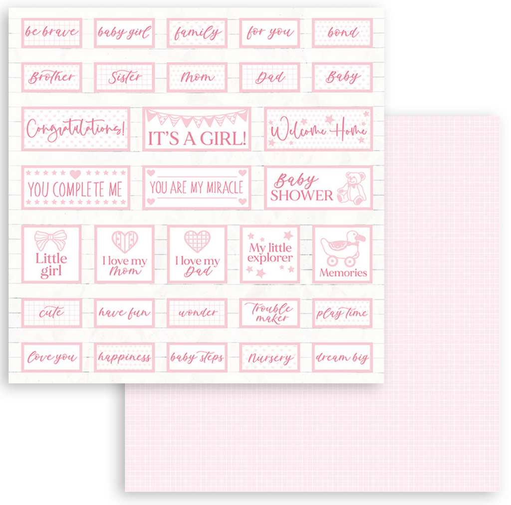 Babydream Pink 8 x 8 Paper Pad by Stamperia