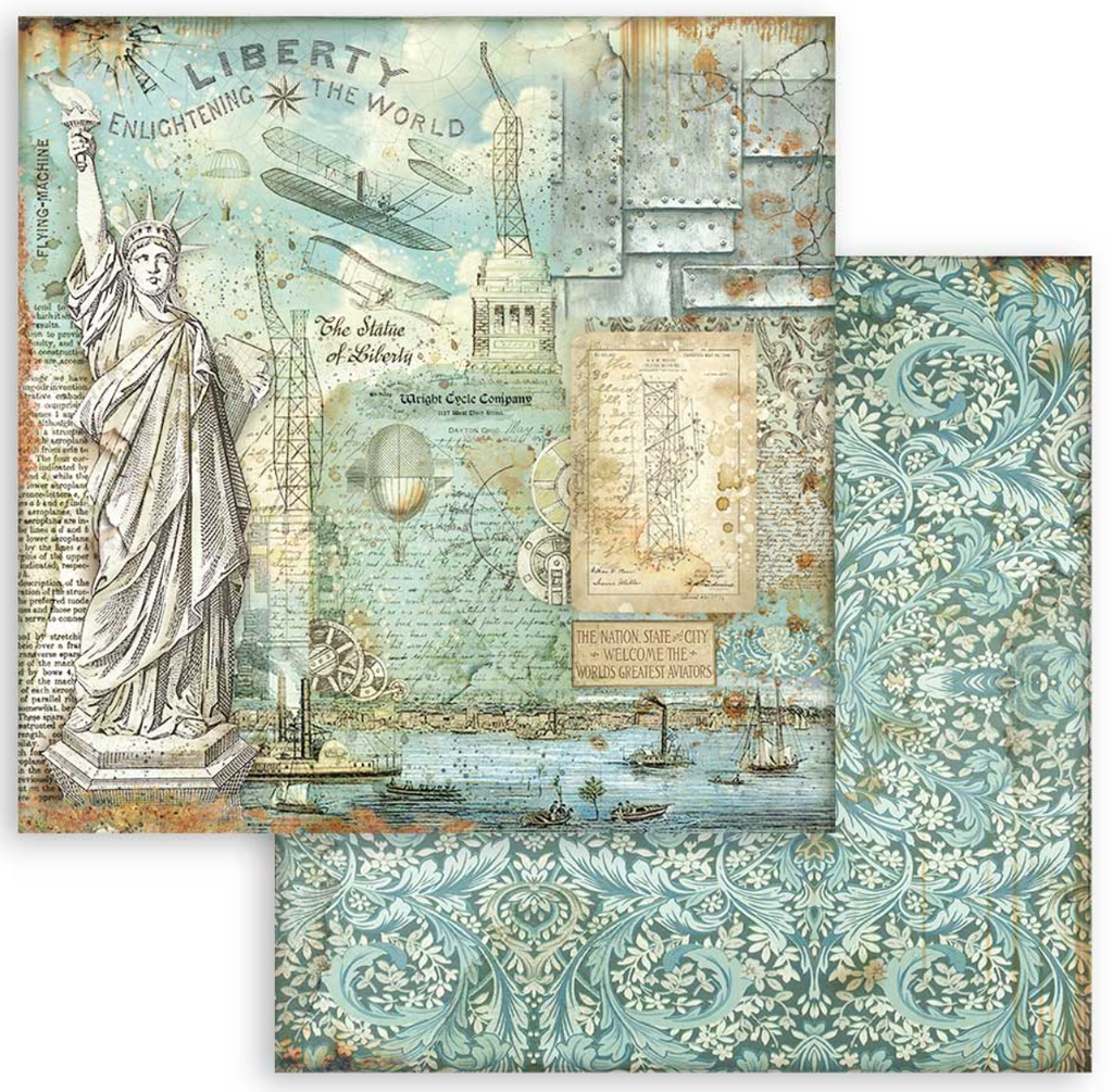 Sir Vagabond Aviator 12 x 12 Backgrounds Pad Stamperia