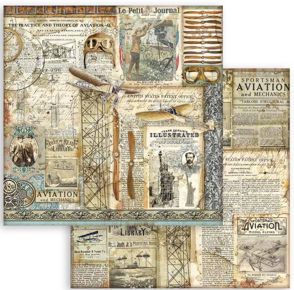 Sir Vagabond Aviator 12 x 12 Backgrounds Pad Stamperia