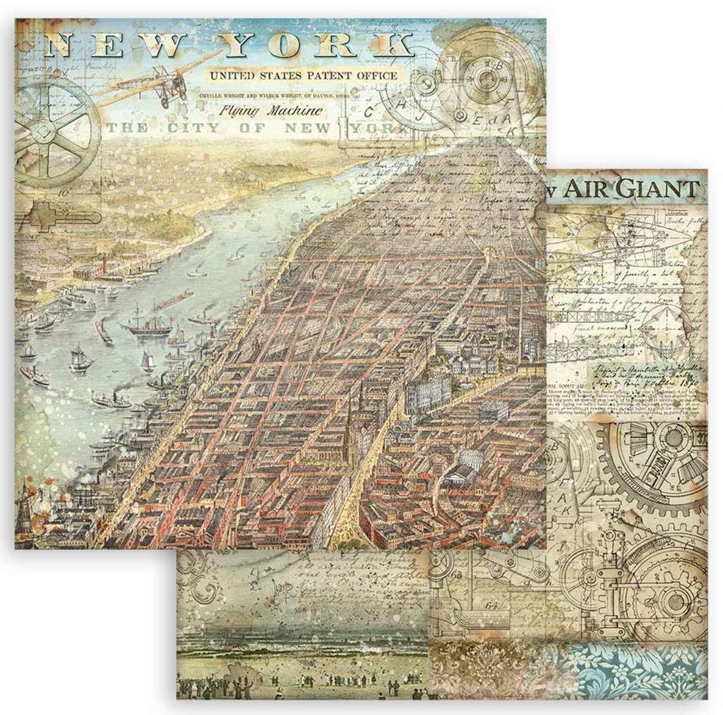 Sir Vagabond Aviator 12 x 12 Backgrounds Pad Stamperia