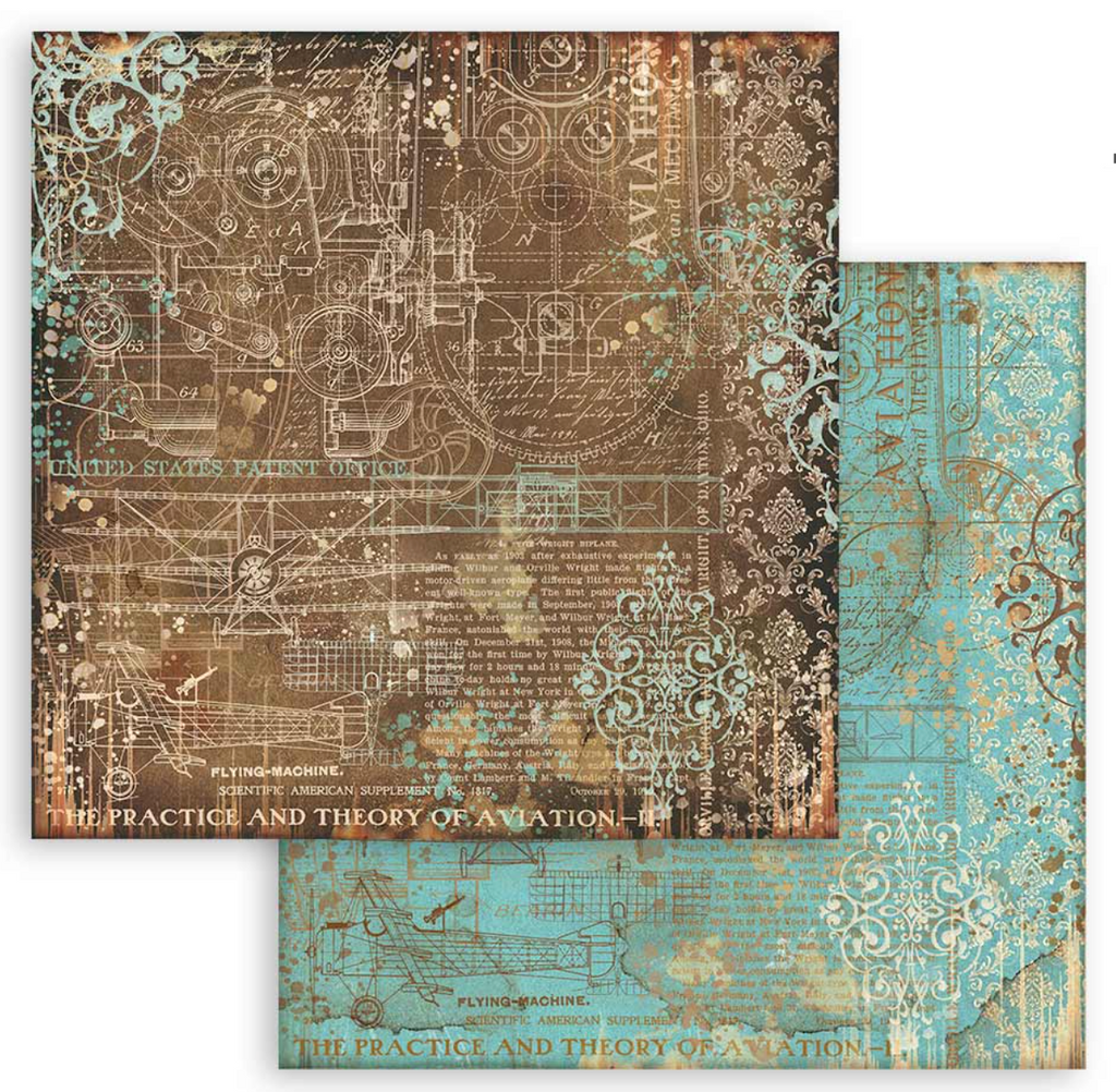 Sir Vagabond Aviator 12 x 12 Backgrounds Pad Stamperia