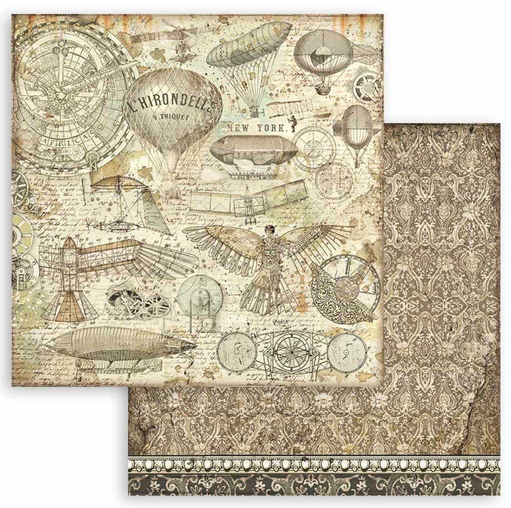 Sir Vagabond Aviator 12 x 12 Backgrounds Pad Stamperia
