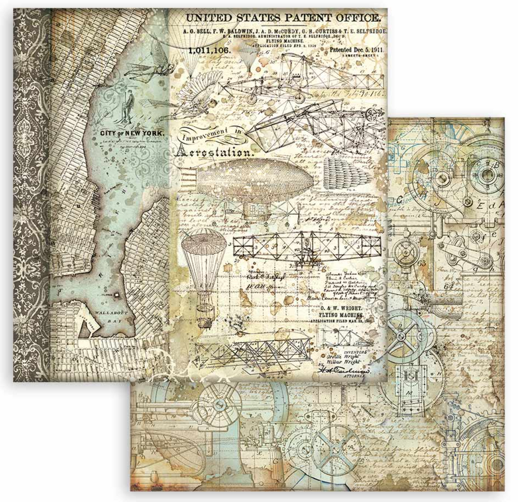 Sir Vagabond Aviator 12 x 12 Backgrounds Pad Stamperia