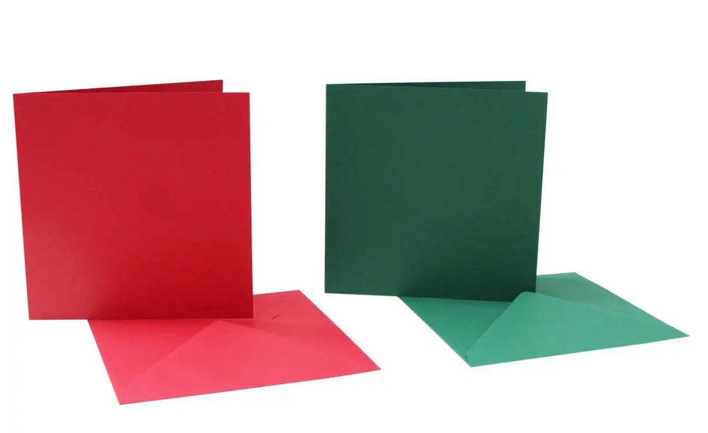 6 x 6 Card Blanks and Envelopes Red/Green 40 pack