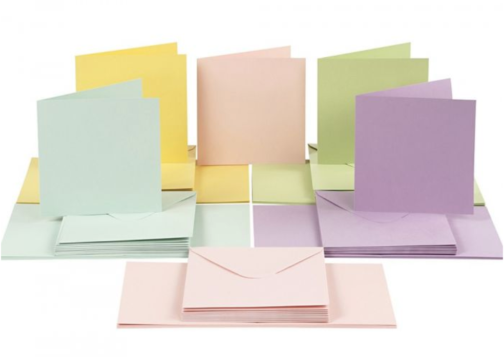 6 x 6 Card Blanks and Envelopes Pastel 40 pack
