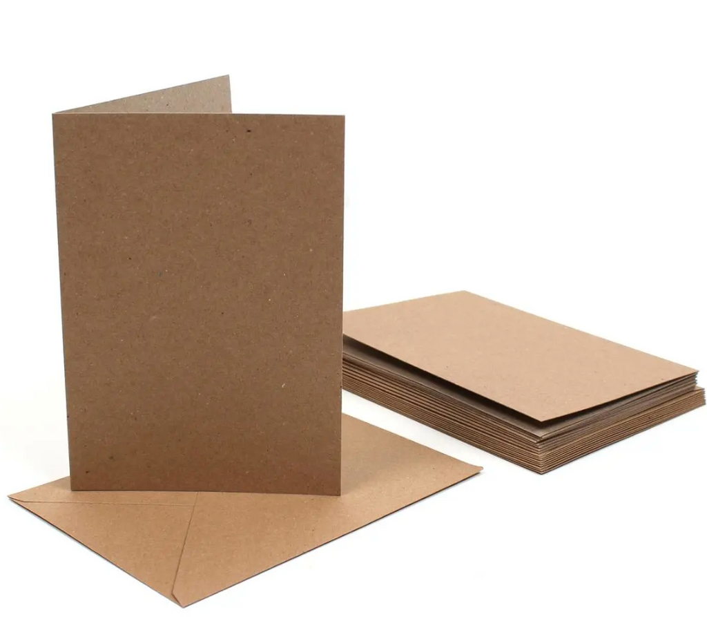7 x 5 Card Blanks and Envelopes Kraft 50 pack