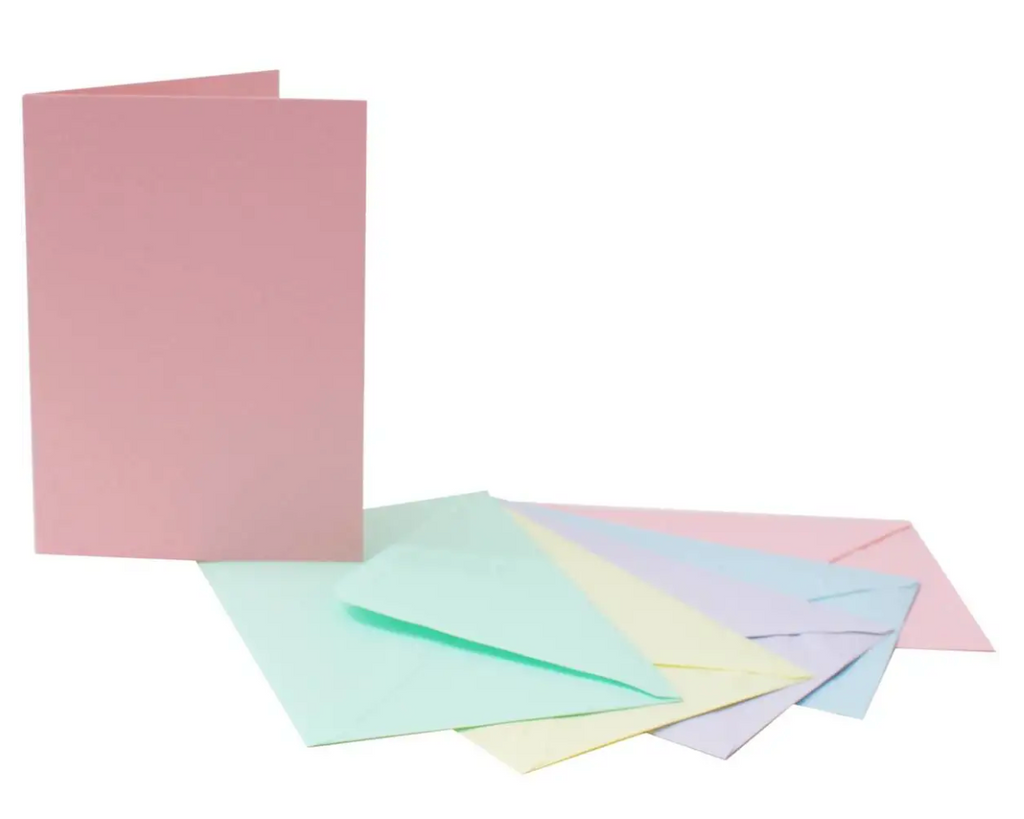 7 x 5 Card Blanks and Envelopes Pastel 40 pack