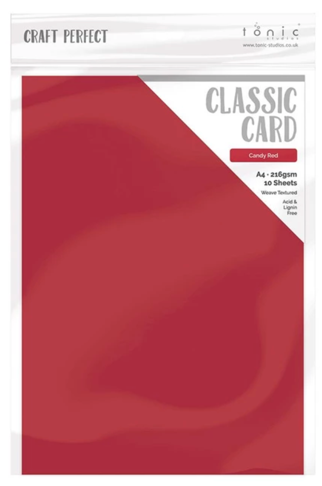 Craft Perfect A4 Texture Weave Card 10pk Candy Red