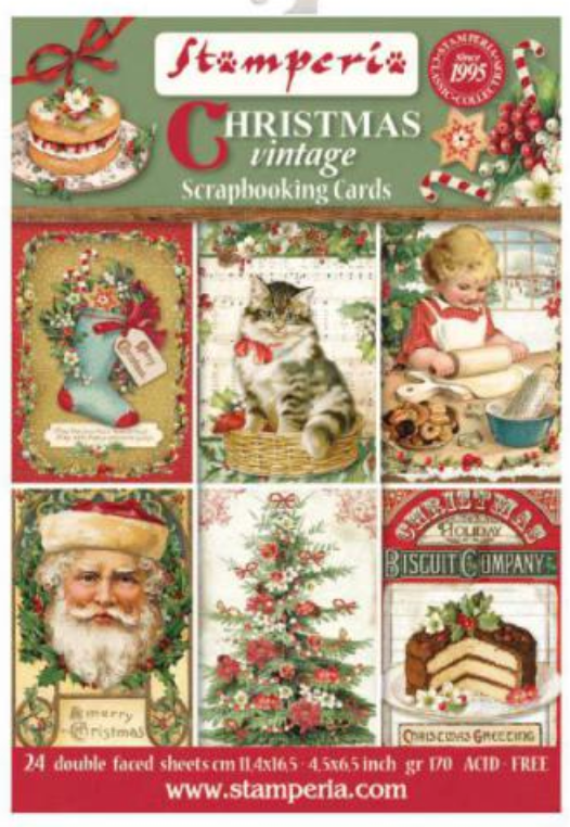 Christmas Vintage Scrapbooking Cards - Stamperia