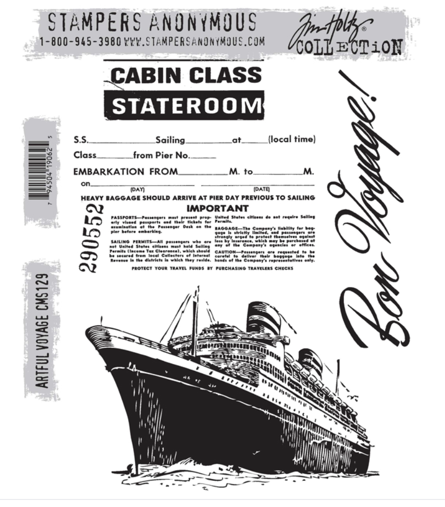 Artful Voyage Cling Stamp CMS129 Tim Holtz
