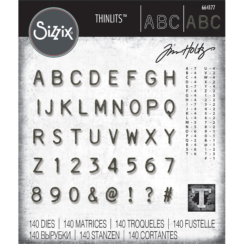 Alphanumeric Label Thinlits Die Set Tim Holtz