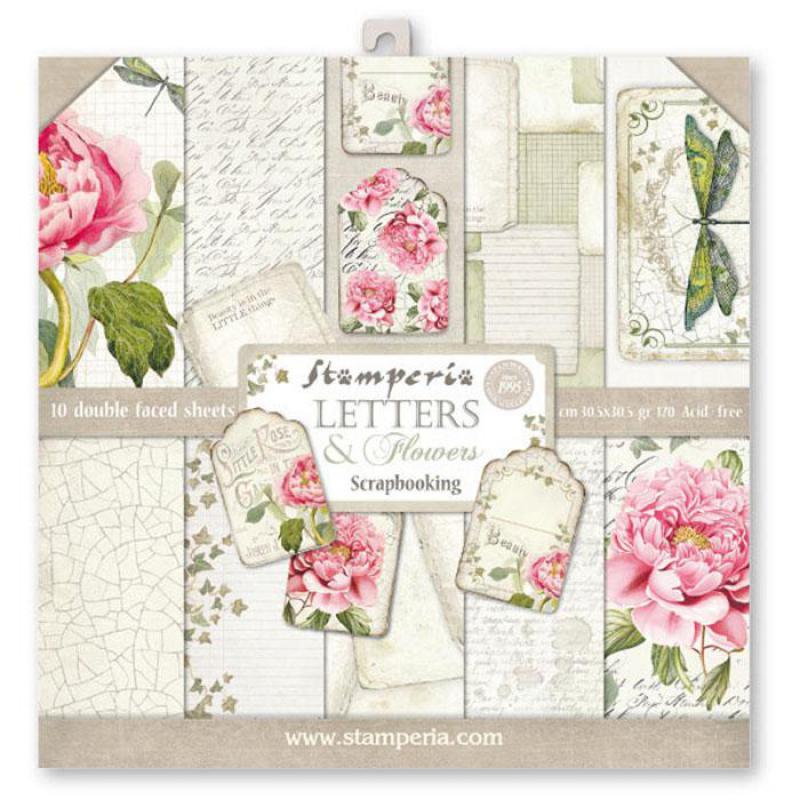 Letters and Flowers 12 x 12 paper pad Stamperia
