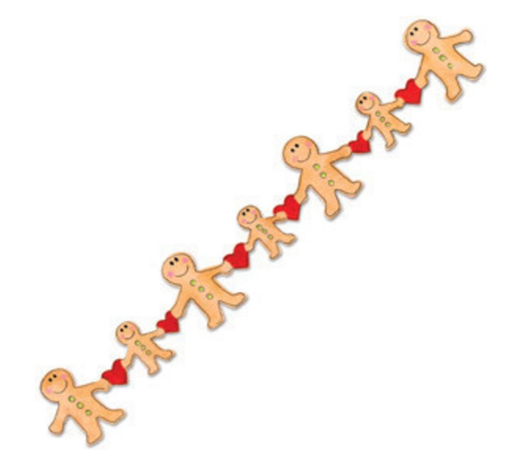 Gingerbread Men with Hearts Decorative Strip Die Sizzix