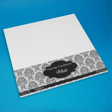 12 x 12 White Card Stock - Premier Quality - Pack of 20