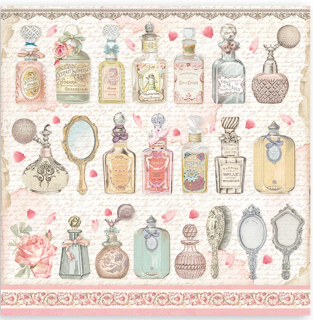 Rose Parfum 12 x 12 Backgrounds Pad Stamperia