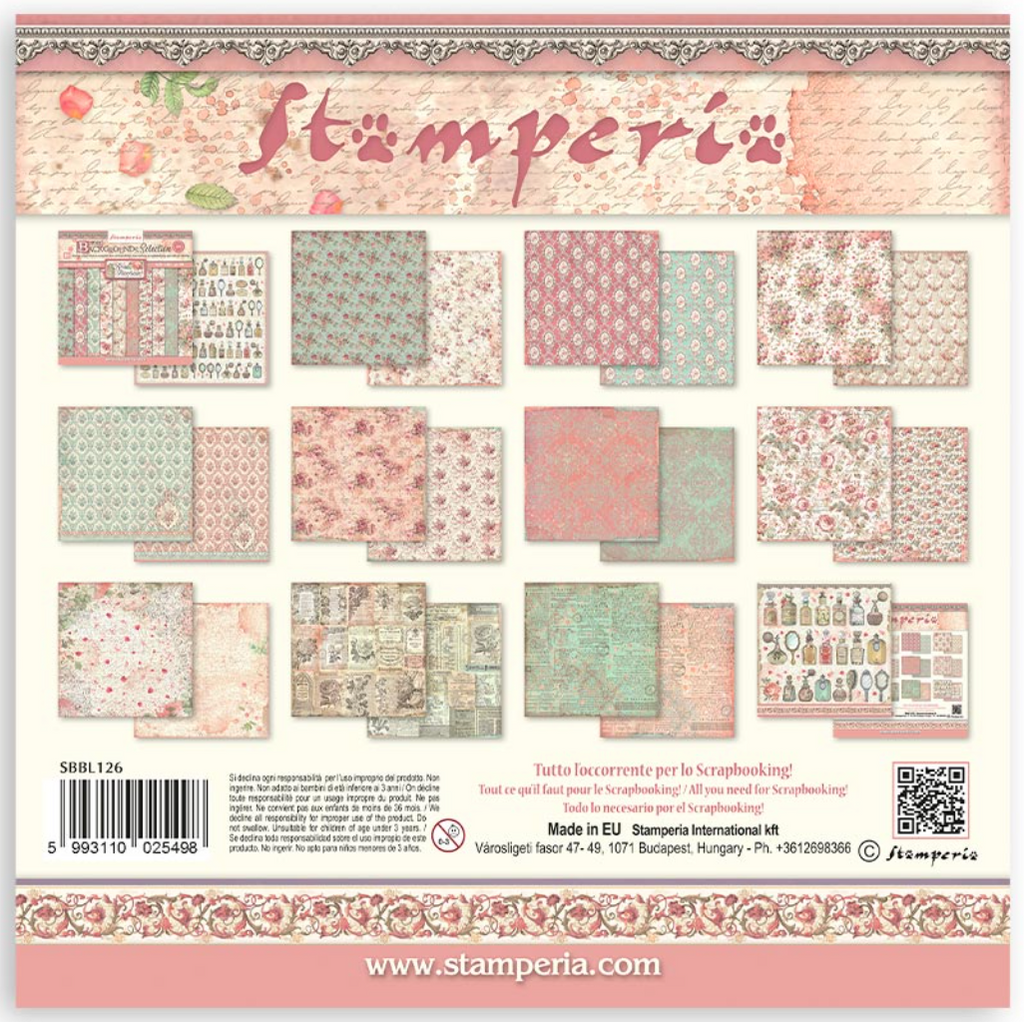 Rose Parfum 12 x 12 Backgrounds Pad Stamperia