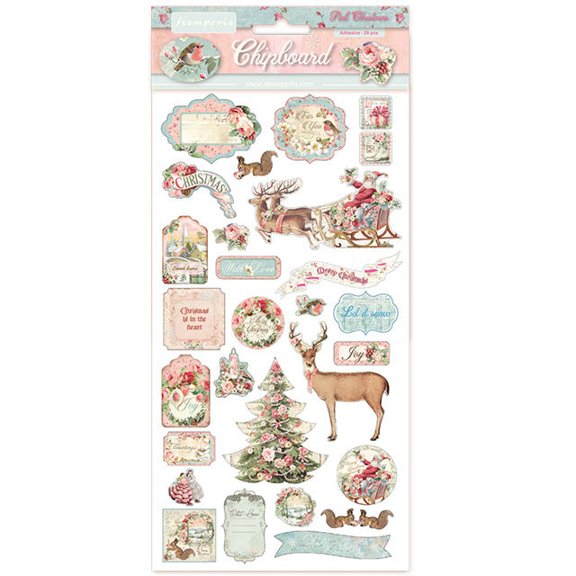 Pink Christmas Chipboard Stamperia