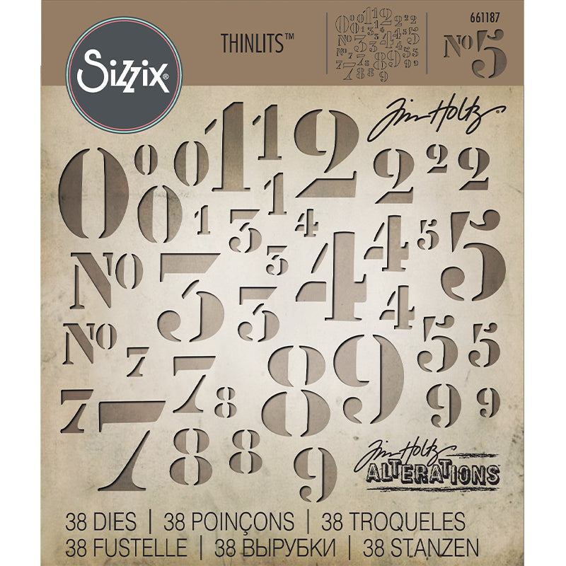 Stencil Numbers Thinlits Die Set Tim Holtz