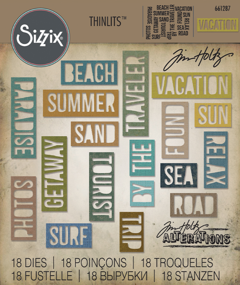 Vacation Words Thinlits Die Set Tim Holtz