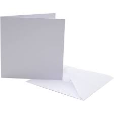 6 x 6 Card Blanks and Envelopes White 50 pack
